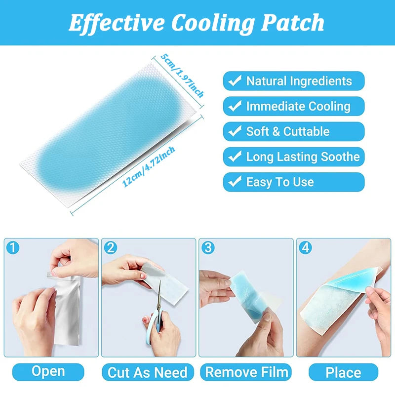 Summer Ice Cool Patch  Adults Hot Reducer Stickers Instant Relief Cooling Patch for Sports Travel Camping Hiking Walking