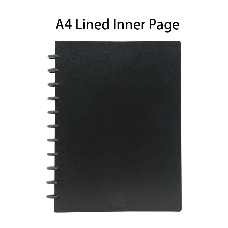 A4/B5/A5/B6 Business Loose-leaf Notebook Plastic Ring Binding Student Notebook Mushroom Hole Discs Notebook Journal Lined