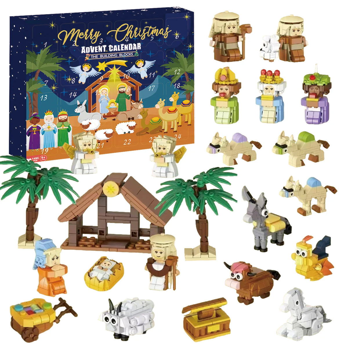 Christmas Train & Tree Brick Advent Calendar – 24-Day DIY Building Box