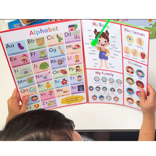 1 Book My First Learning Chart and Phonics Educational Teaching Aids Vocabulary Building Poster Set, Homeschool Study Activity