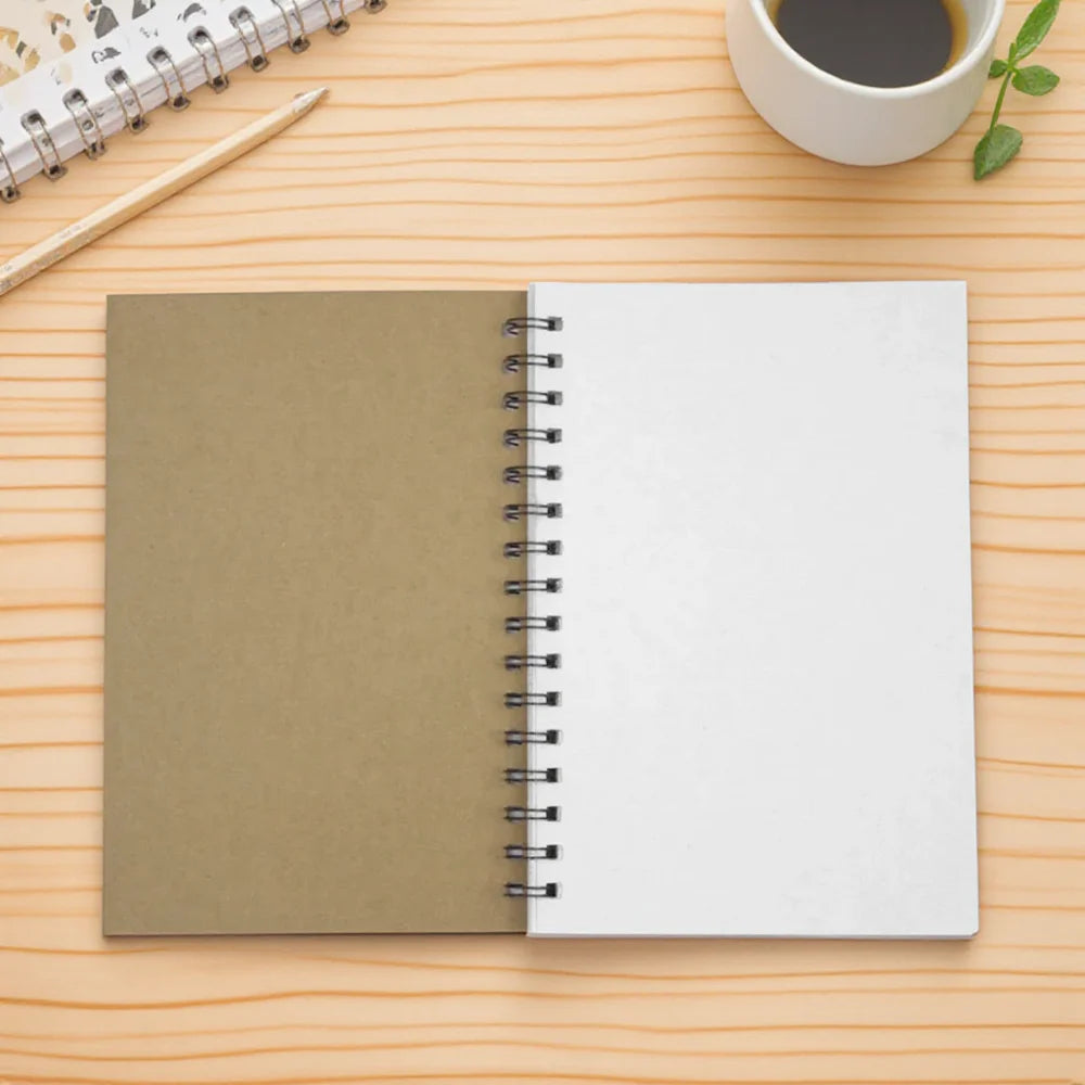 Creative Retro Kraft Paper Coil Notebook Blank Doodle Diary Sketchbook Simple Wholesale Drawing Book for Art School Office