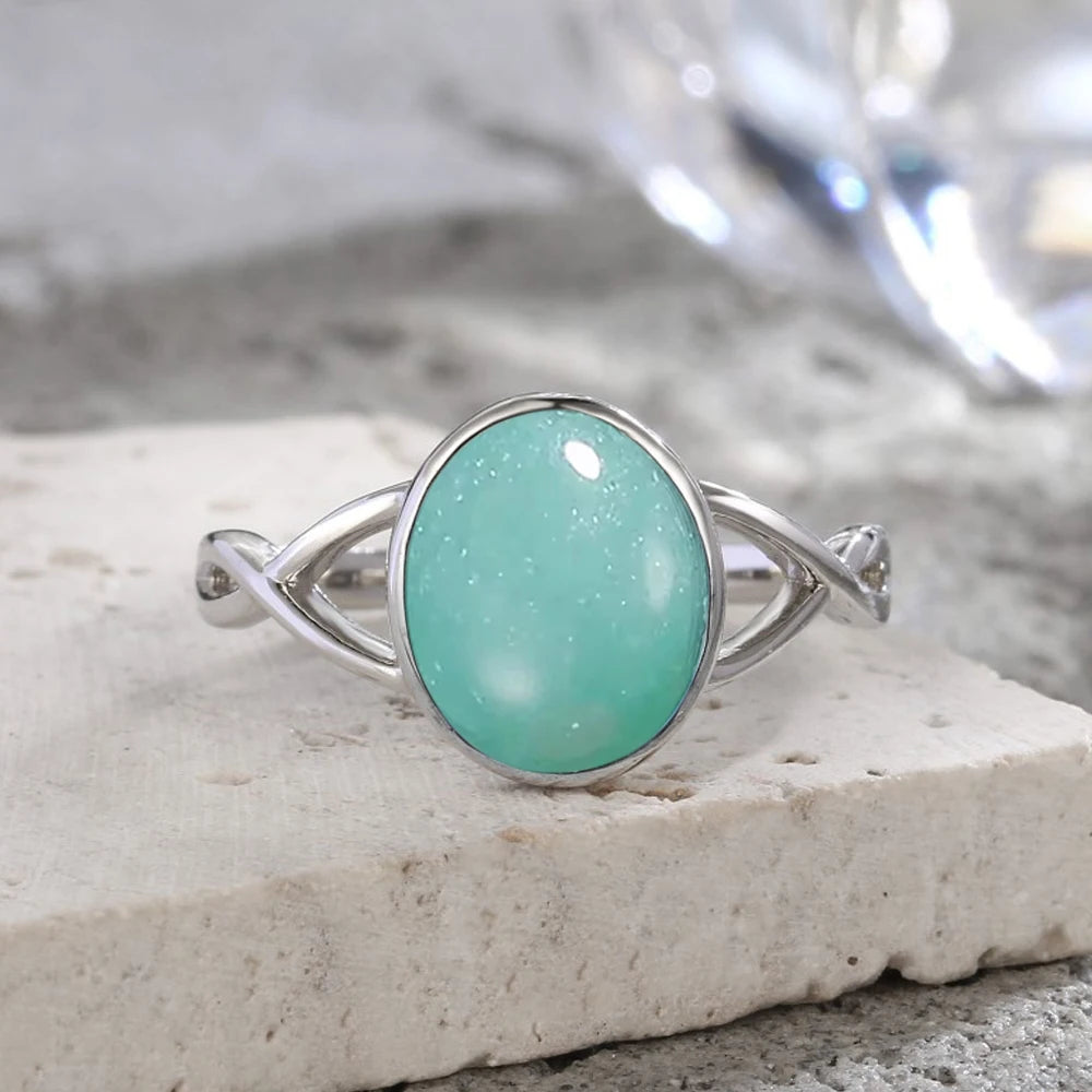 S925 Sterling Silver Moonstone Rings Simple Summer Rings Natural Stone With Blue Light Party Gifts Fine Jewelry Rings For Women
