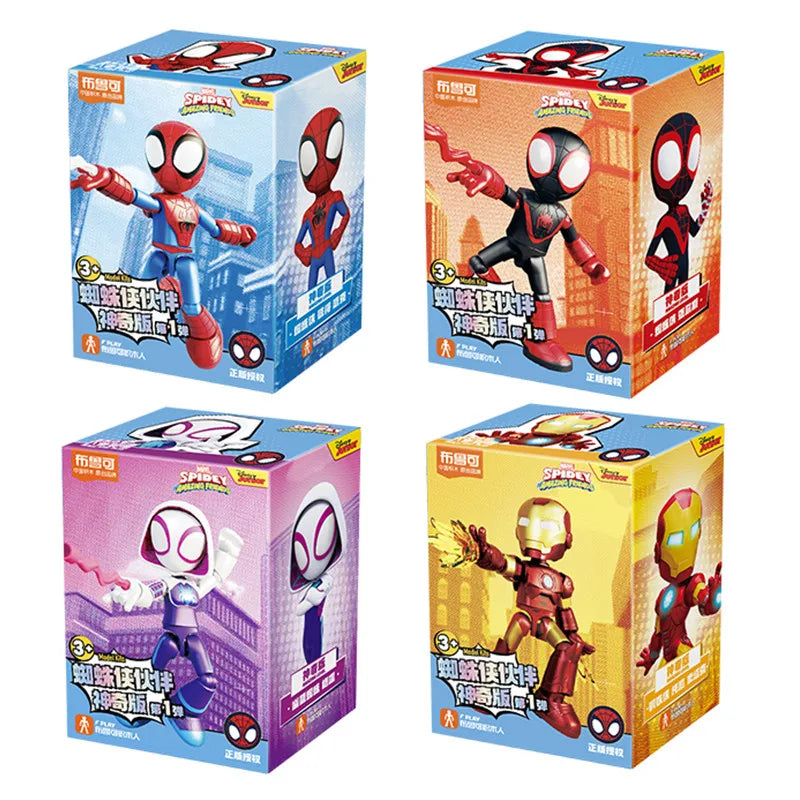 Marvel Spider Man building block Splicing toys 12cm Iron man Peter Parker Miles Morales Spider Gwen Action Figure building block