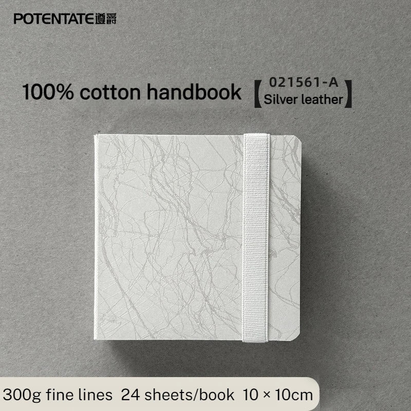 POTENTATE 100% Cotton Square Watercolor Paper Book 24 Sheets 300g Art Painting Drawing Paper Sketchbook Journal Drawing Notebook