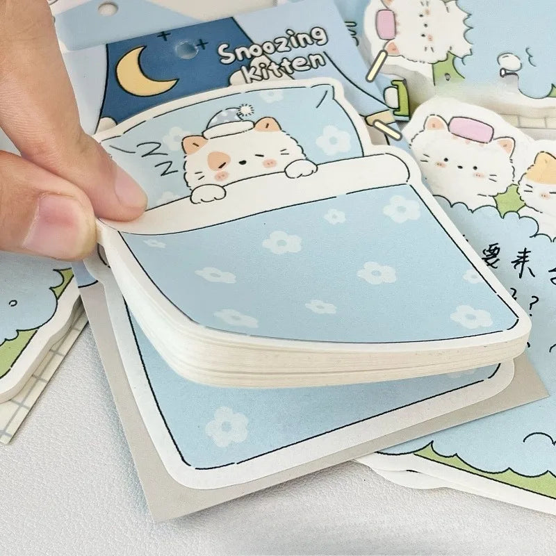 Post It Notes Cloud Diary Cute Cat Illustration Material Shape Multifunctional Sticky Notes Message Memo