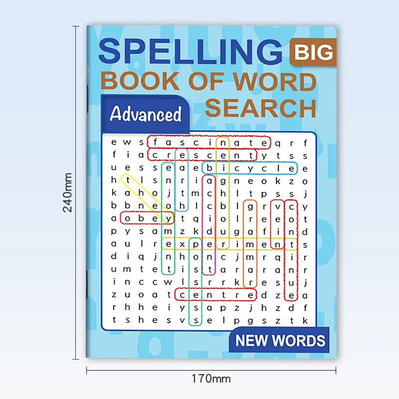 Alphabet Spelling Collection - Children's Vocabulary and Spelling Activity Workbook, New Word Learning Educational Word Search Puzzle, Educational Learning Workbook