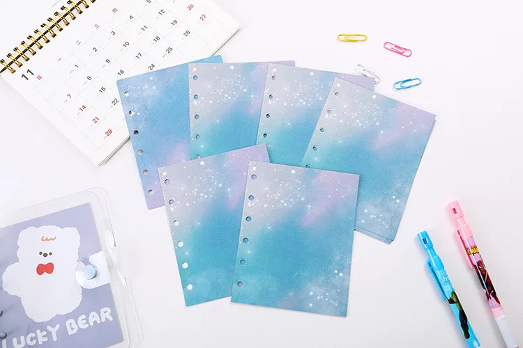 A7 Widening Colouful Notebook Refill Spiral Binder Inner Page Grid Diary Agenda PlannerSchool Stationery