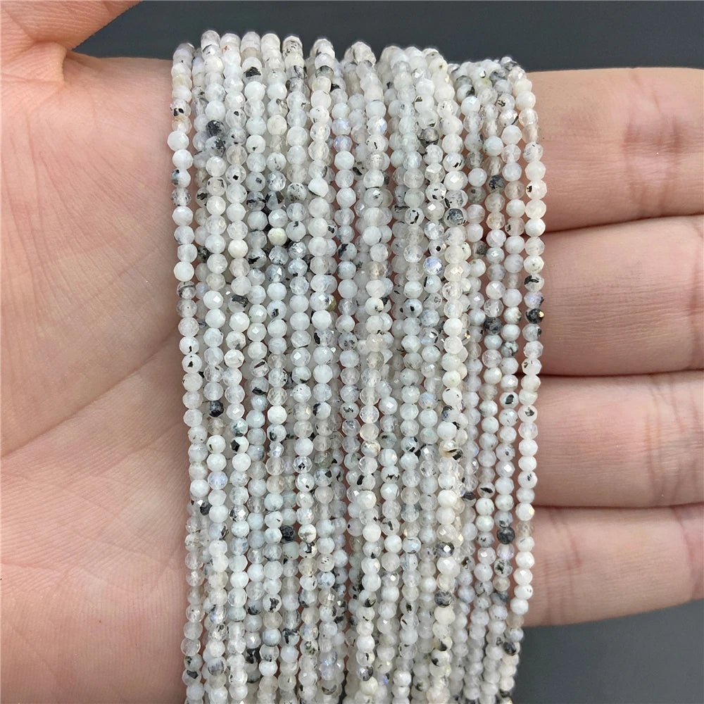 2mm 3mm 4mm Faceted Natural Stone Pink Rose Quartzs Crystal Beads Round Amethysts Loose Beads for DIY Jewelry Making Necklace