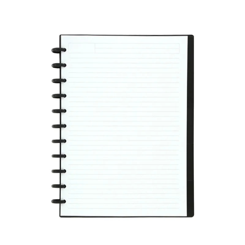 A4/B5/A5/B6 Business Loose-leaf Notebook Plastic Ring Binding Student Notebook Mushroom Hole Discs Notebook Journal Lined