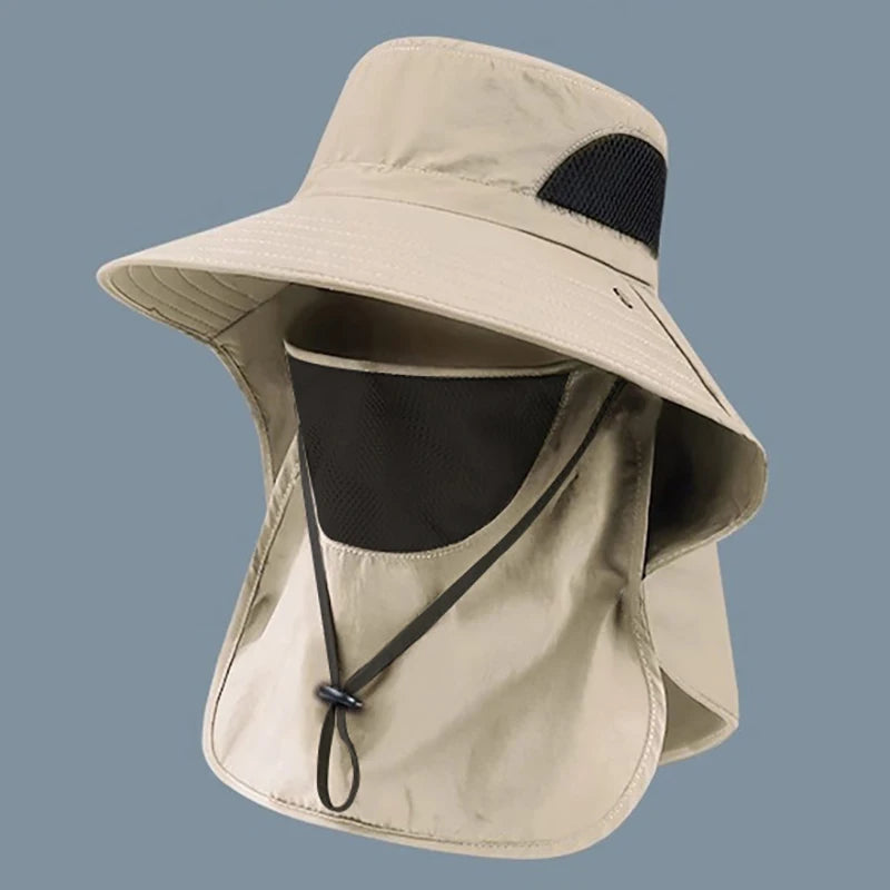 Sun Fishing Hat Women's Bucket Hat with Neck Cover Breathable Wide Brim Summer UV Protection Hat for Travel Holiday Beach