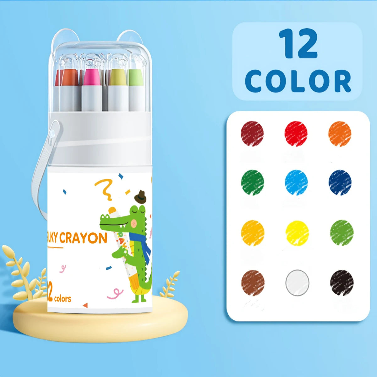 12/24/36/48 Color Silky Twistable Crayons,Washable Art Supplies, Multicultural Pastel Gel Crayons,Easy Grip Coloring Gift