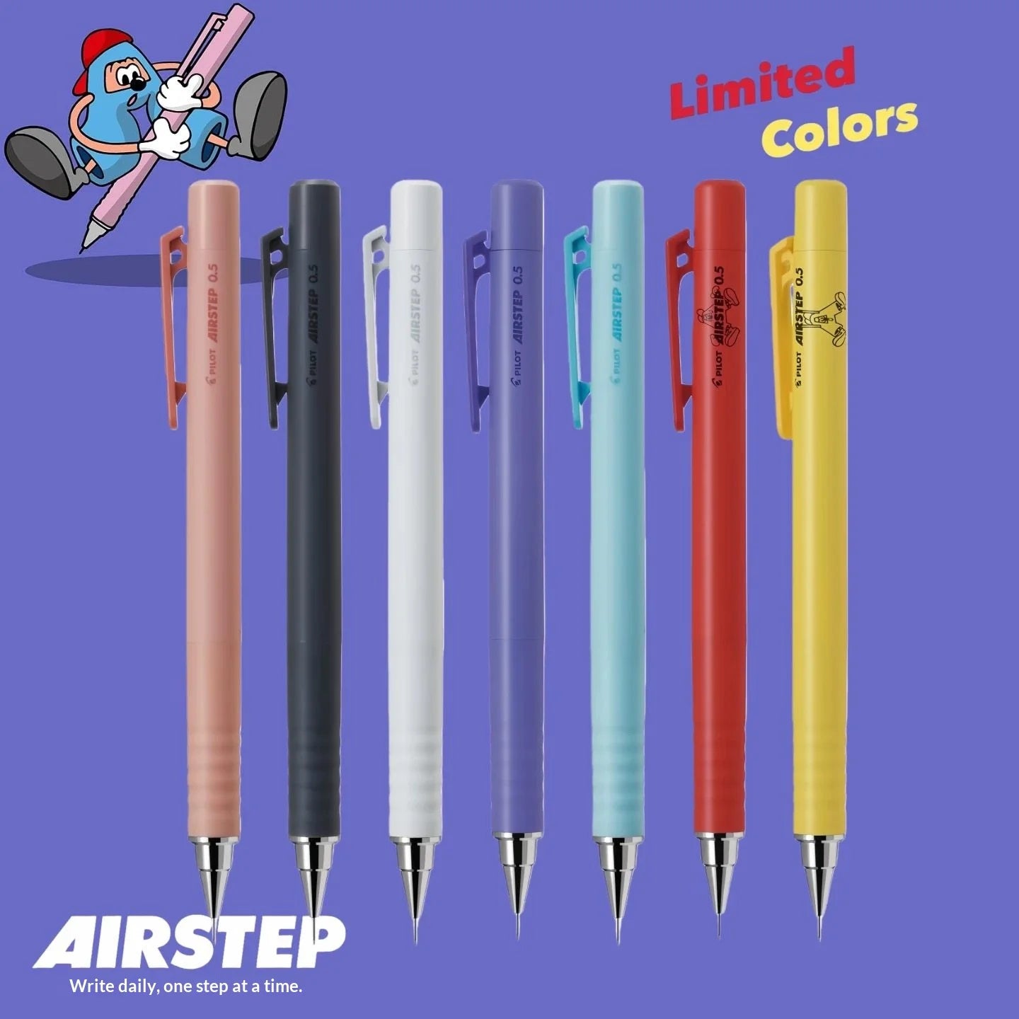 PILOT AIRSTEP Pencil HAS-15 New Function Mechanical Pencil,0.5mm Limited Edition Color Pen Body Students Children Stationery Pen