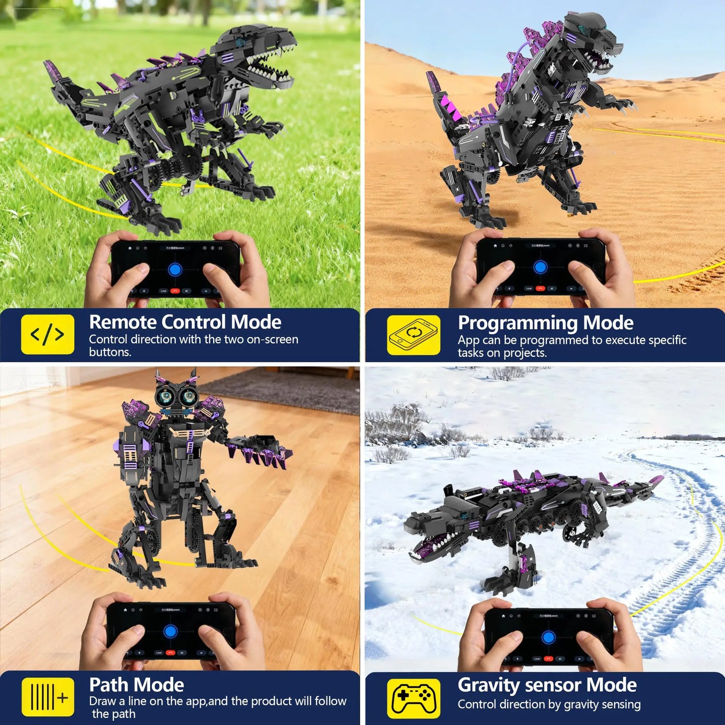 5in1 STEM Robot Dinosaurs Building Toys for Kids Remote & APP Controlled Dinosaur Robot STEM Building Kit for Science Learn