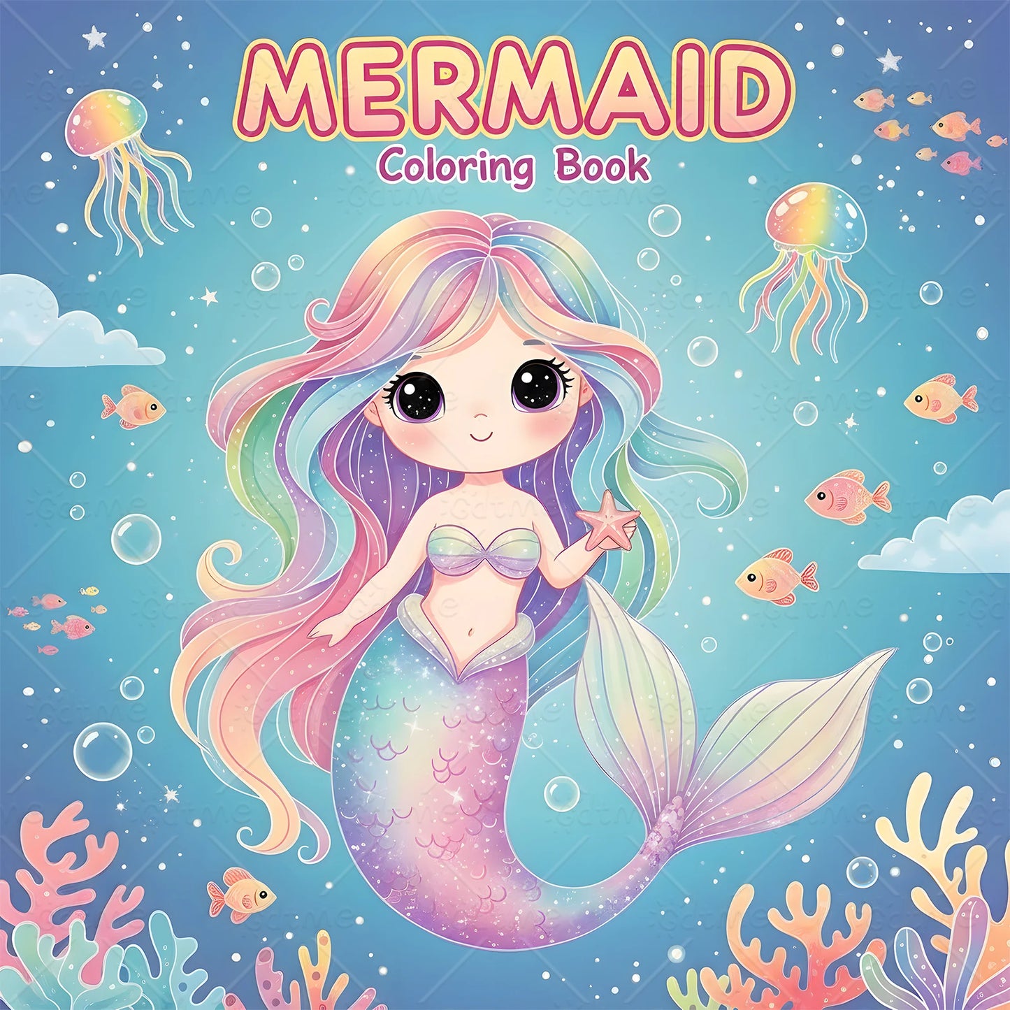 1PC MERMAID Coloring Book for Adult Featuring Bold-easy Pattern for Relaxation Kids Educational DIY Painting Drawing Book