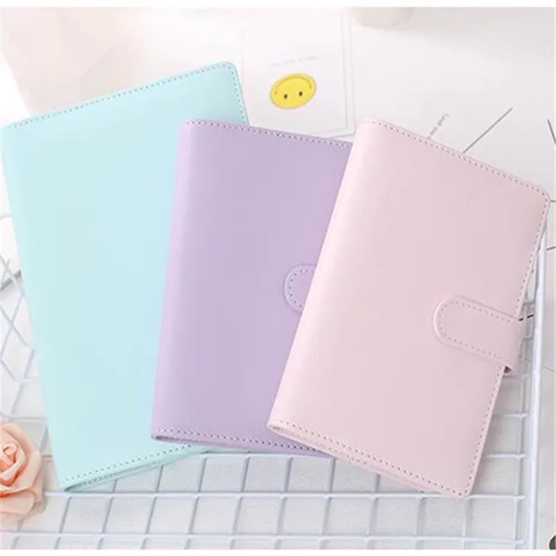 A6/A5 Macaroon 18 Colors  PU Leather DIY Binder Photocards Collect Book Diary Agenda Planner Cover Album Stationery
