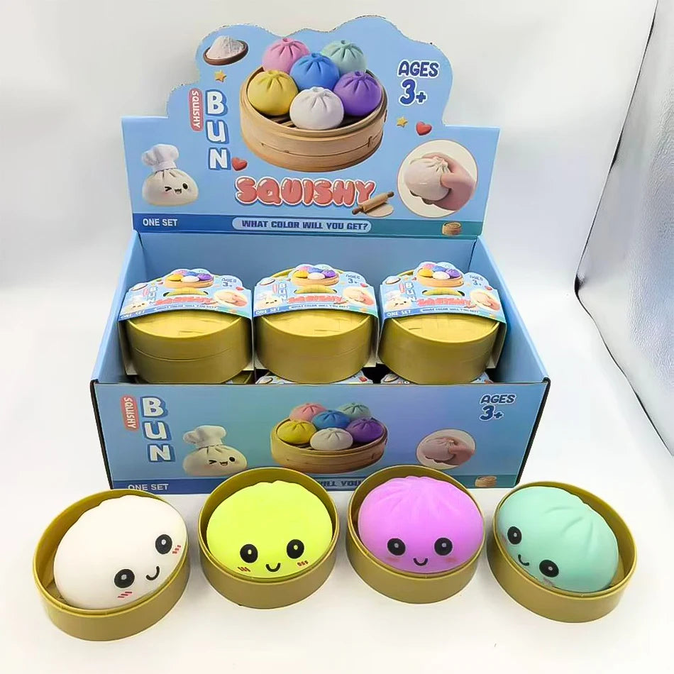 Blind Box Colorful Simulated Dumpling Squishy Relaxing Relieve Anxiety Antistress Enhance Happiness Rebound Squeeze Reliever Toy