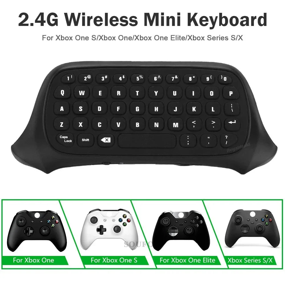 Wireless 2.4Ghz Mini Controller Keyboard Gaming Chatpad with Audio/Headset Jack for Xbox Series X/S Controller Accessories