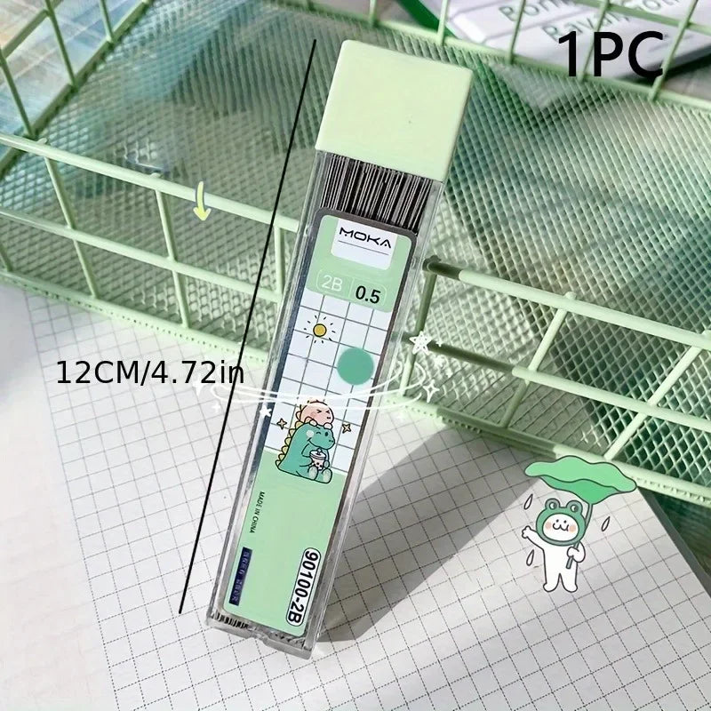 5pcs Automatic Pencil Cute Mechanical 0.5mm Pencil Set With Refills Retractable Pencil School Kids Stationery Office Supplies
