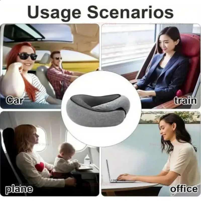 Memory Foam Neck Pillow Cervical Vertebra Travel Portable Noon Break Aircraft U Type Of Pillow Sleep Camping Pillow Carry Bag