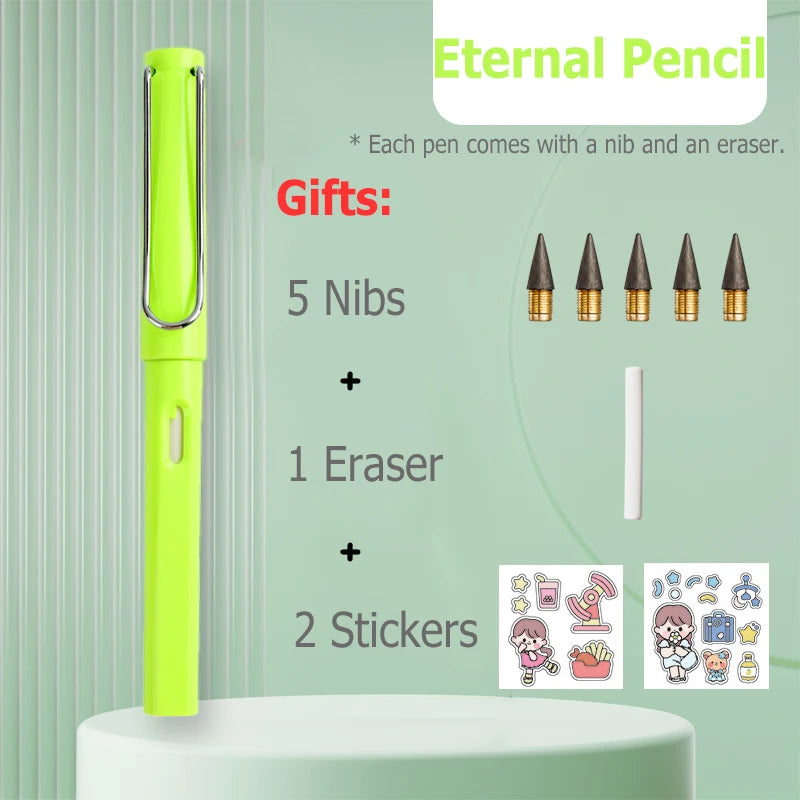 HB Eternal Pencil Mechanical Pencils no need to Sharpen Easy to Wipe Cute DIY Kawaii Korean Stationery School Supplies for Child