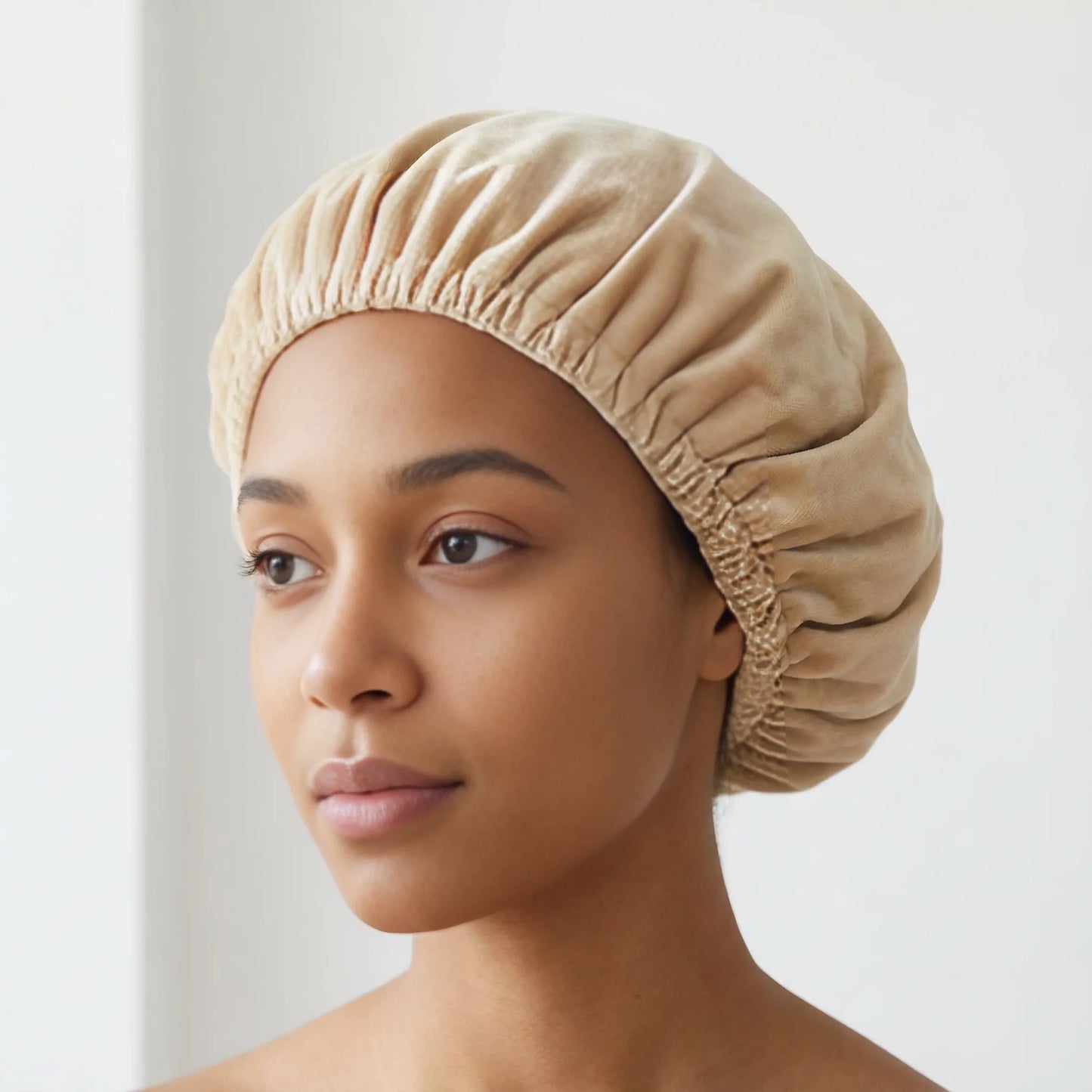 Reusable Shower Cap for Women, Large Waterproof Shower Bonnet Washable Elastic Band Bath Hair Hat for Long Hair, Braids