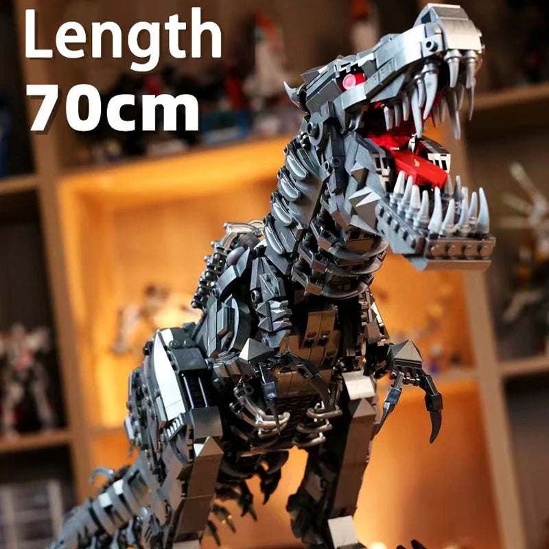 Jurassic Park Dinosaur World Large Mechanical Tyrannosaurus Rex Building Blocks T-rex Model With Lights Bricks Toys For Kid Gift