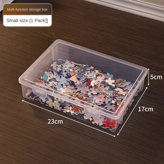 Stackable Puzzle Storage Box Multifunctional Large Capacity Document Organizer Dustproof with Buckled Organizer Containers