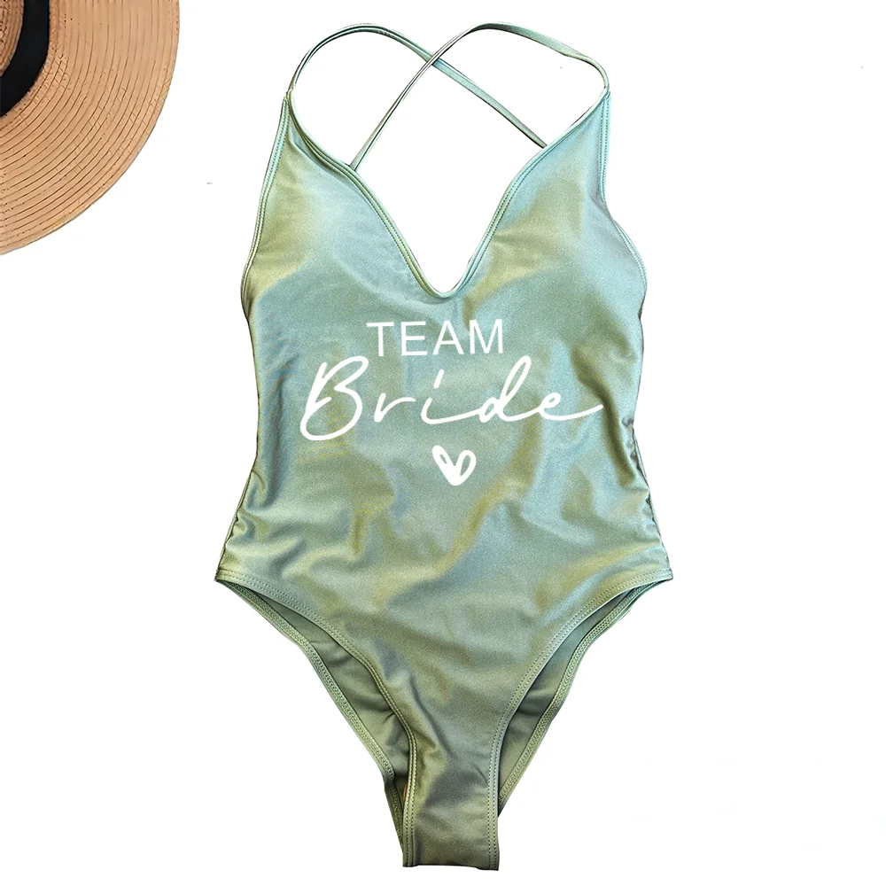 Sexy Padded One Piece Swimsuit Women Team Bride Swimwear Bikini Summer Bathing Suit Plus Size Beachwear Bachelorette Party Lady
