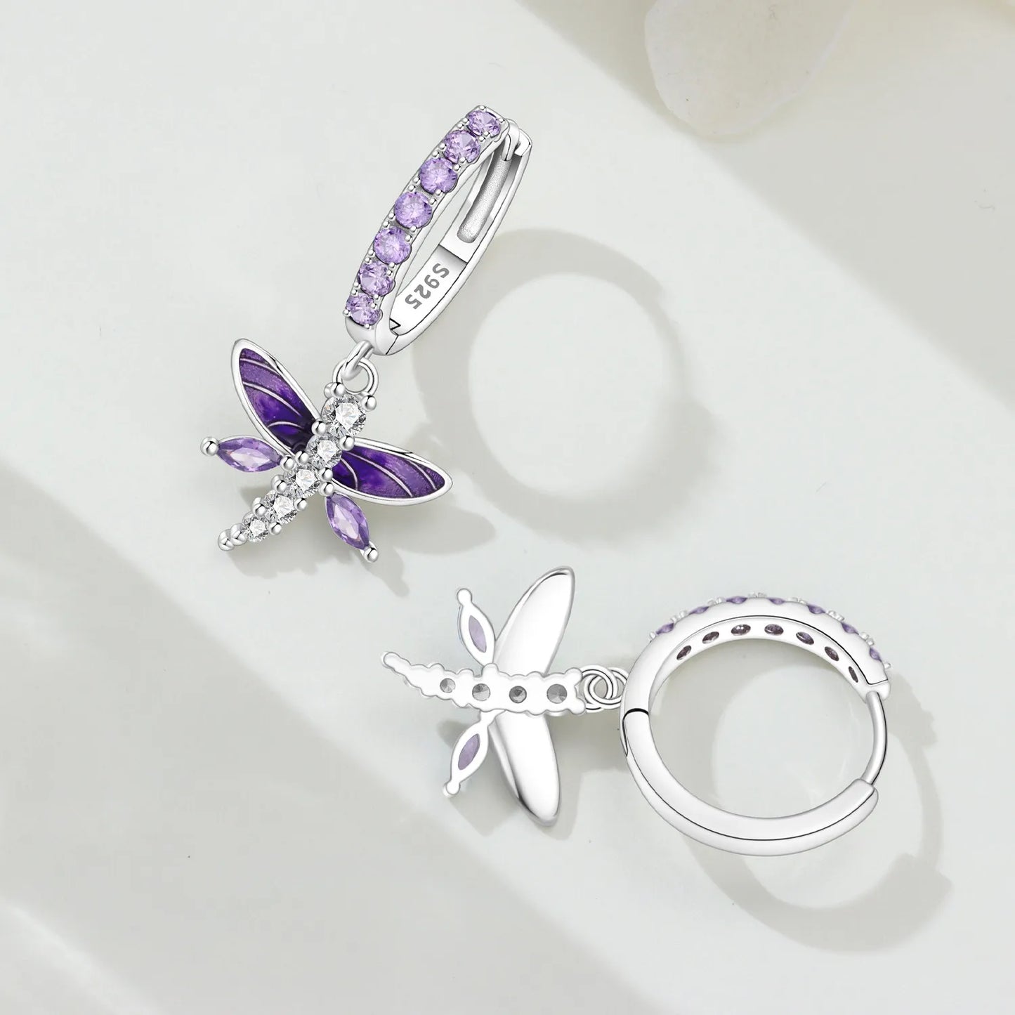 MISEFF S925 Sterling Silver Earring Exquisite Insect Gradient Dragonfly Earrings Original Jewelry Birthday Gifts For Women