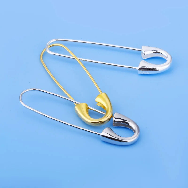 S925 Sterling silver Gold plated pin connection buckle brooch Handmade DIY jewelry accessories for men and women
