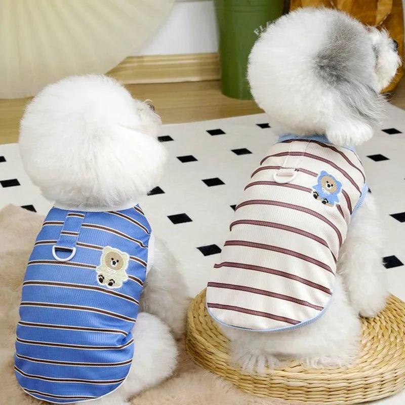 Thin Puppy T Shirt Dog Cooling Vest Striped Dog Clothes 2026 Costumes for Dogs Cat Vests Chihuahua Bichon Clothing Dog Shirt