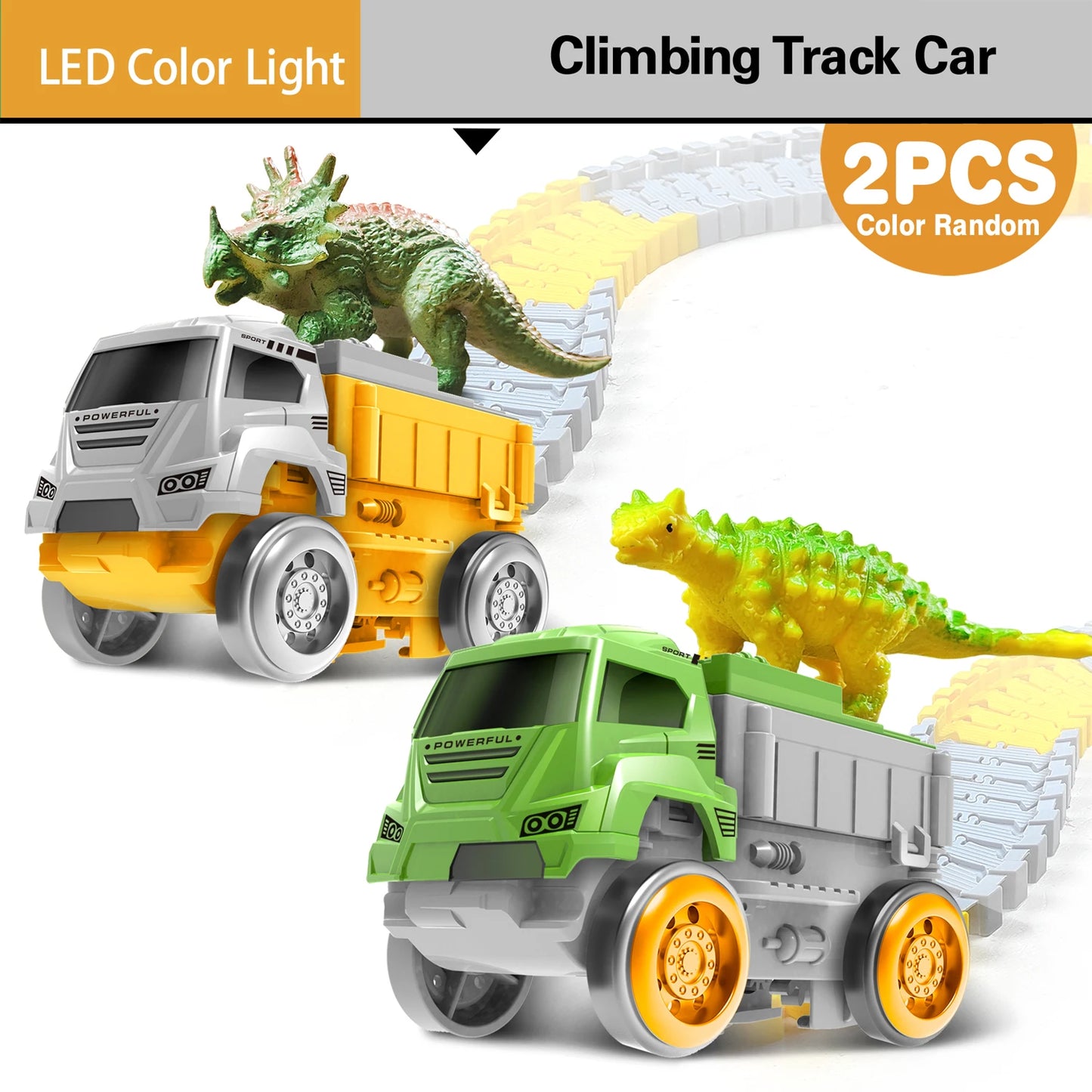 Electric dinosaur Track car Magic Climbing Railway Toy Car Flexible track Toy Cars Educational Toys For Boys Quality Toy For Kid
