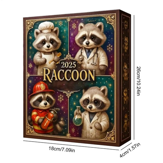 Raccoon Acrylic Advent Calendar – 24-Day Animal Ornament Countdown