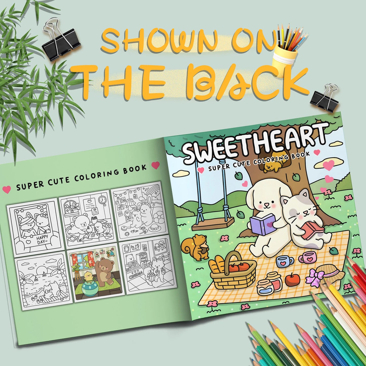 Sweet and Adorable Animated Animal Picture Book - Healing Green Coloring Book for Kids and Adults