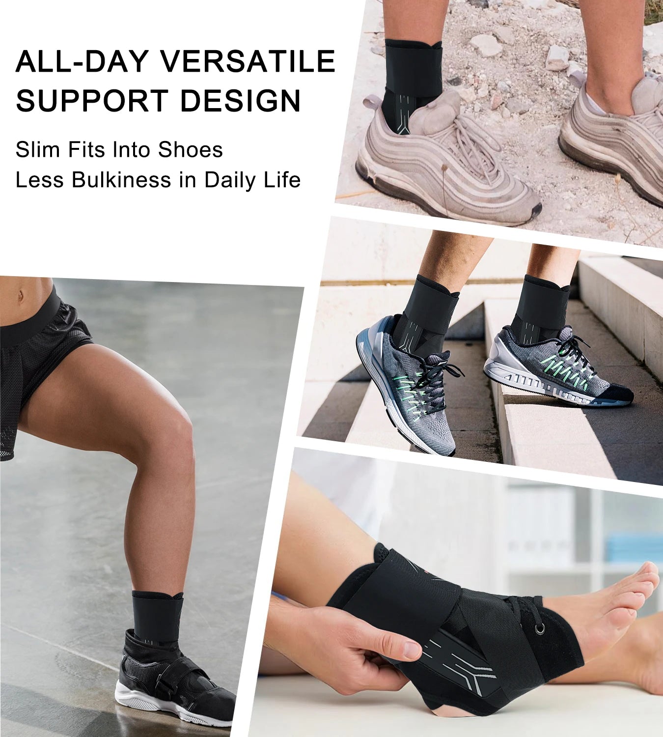 NEENCA Ankle Brace for Sprained Ankle, Quick Lace Up Ankle Support for Women Men Ankle Stabilizer Injury Recover Running Sports