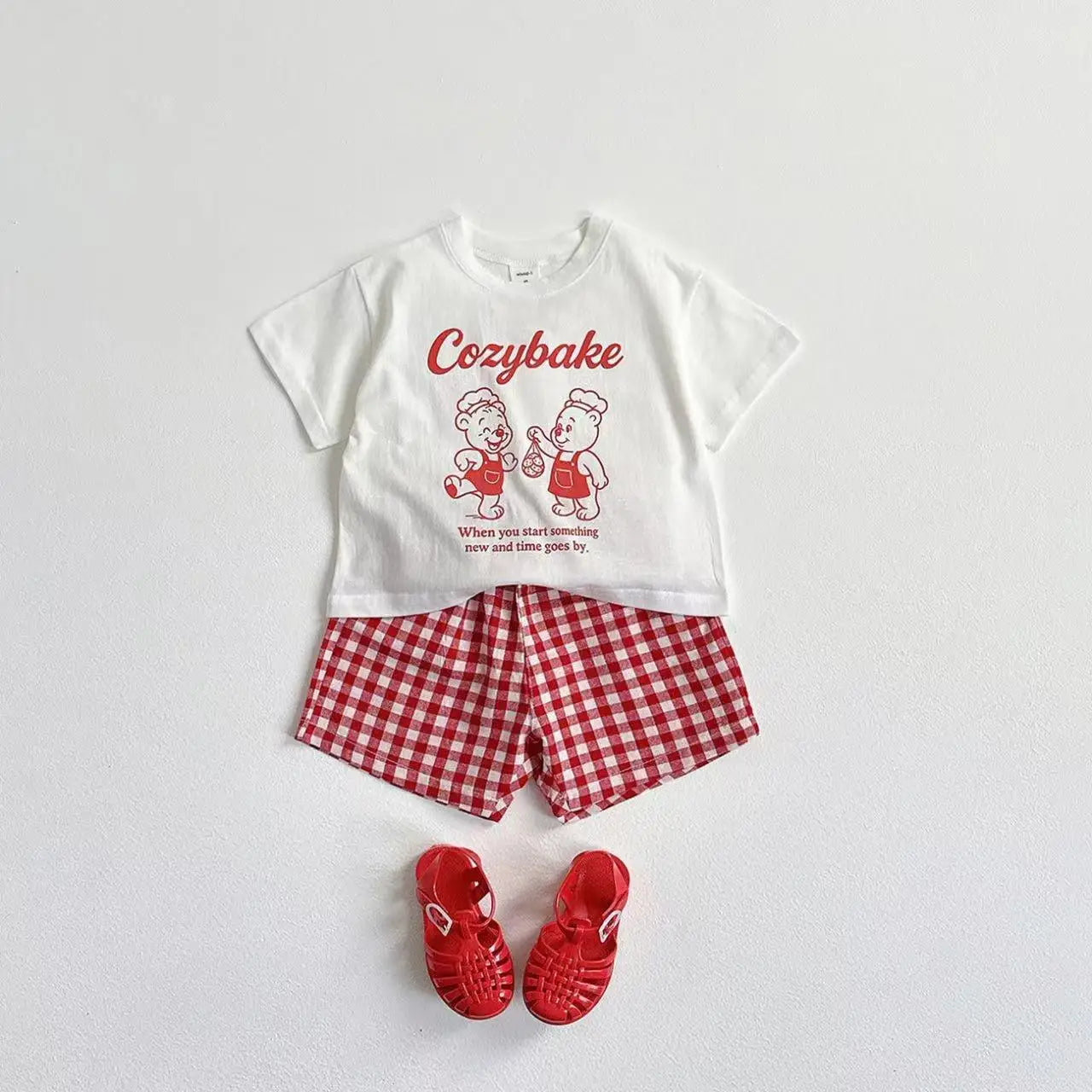 2025 New Summer Clothing Short Sleeve Suit Print Cartoon T-shirt + Shorts Kids Two Piece Set Children's Clothes Casual Tracksuit