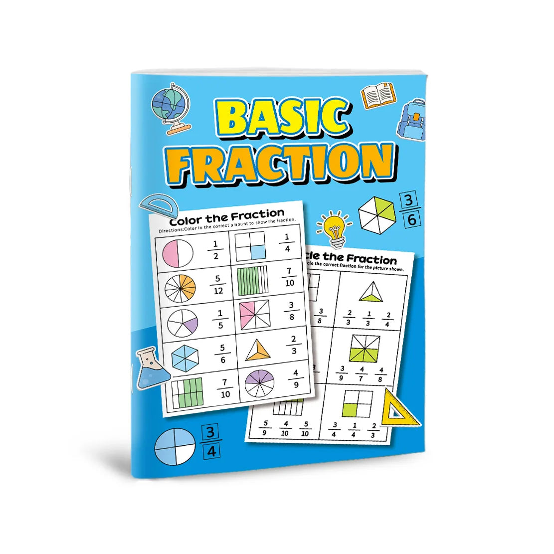 32 Pages/Set Math Fraction Workbook for Kids Learning Basic Fractions Educational Mathematics Exercise Book Teaching Aids