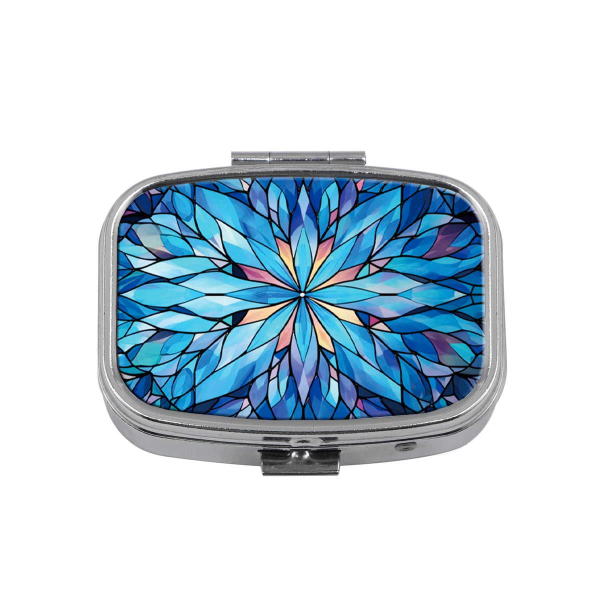 Stained Glass Metal Medicine Box Marbling Pill Packaging Health Products Moisture Resistant Storage Case Personalized Casket