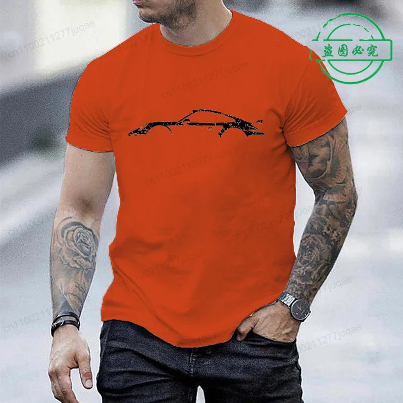 Minimalist Style T-Shirt for Men Women,Round Neck Short Sleeve Tee Shirts, Funny Race Car Printed T-Shirts for Men & Women Tops