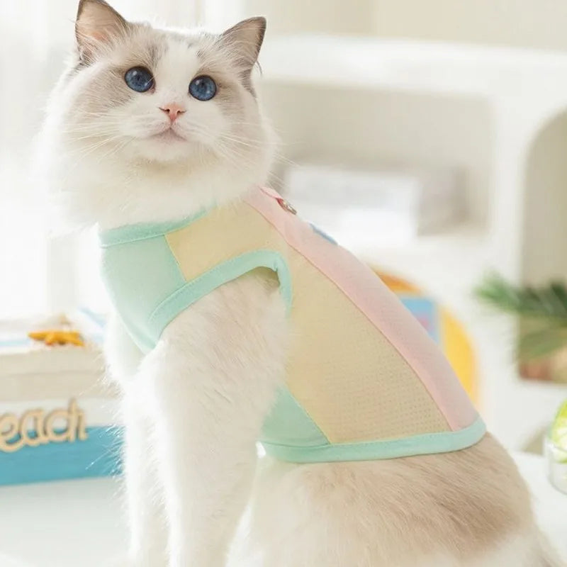 Dog Summer Vest Girls Dog Costume Fashion Dog Cooling Clothes Chihuahua Bichon Yorkie Puppy T Shirts New Mesh Sunscreen Clothing