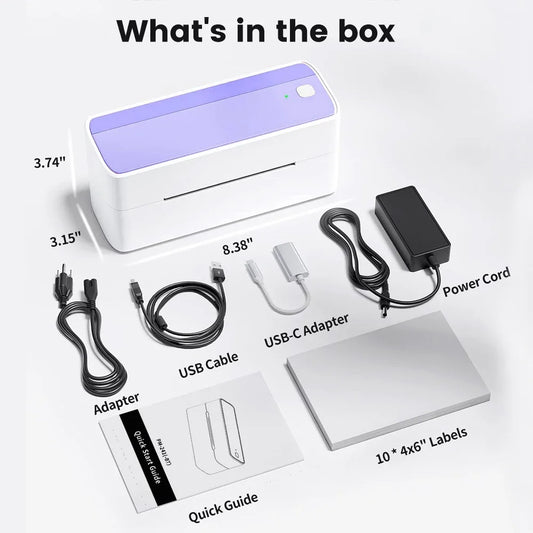 Phomemo 241 Bluetooth Shipping Printer Thermal Wireless Label Printer 108mm Compatible with iPhone Android Mac Window Wide Used