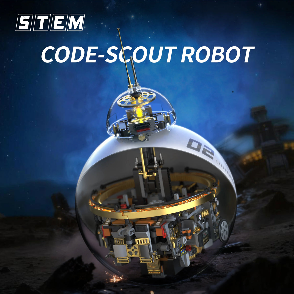 STEM Code Scout Spherical Robot Building Blocks Programmable Visual Coding Educational Toys DIY Gift for Kids Boys Girls Adults