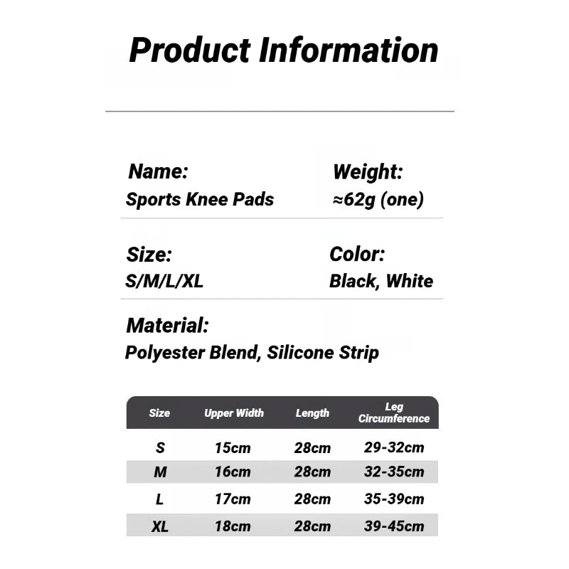 1Pcs Compression Knee Support Sleeve Elastic Breathable Pads Brace Springs Gym Sports Protector Basketball Volleyball Run