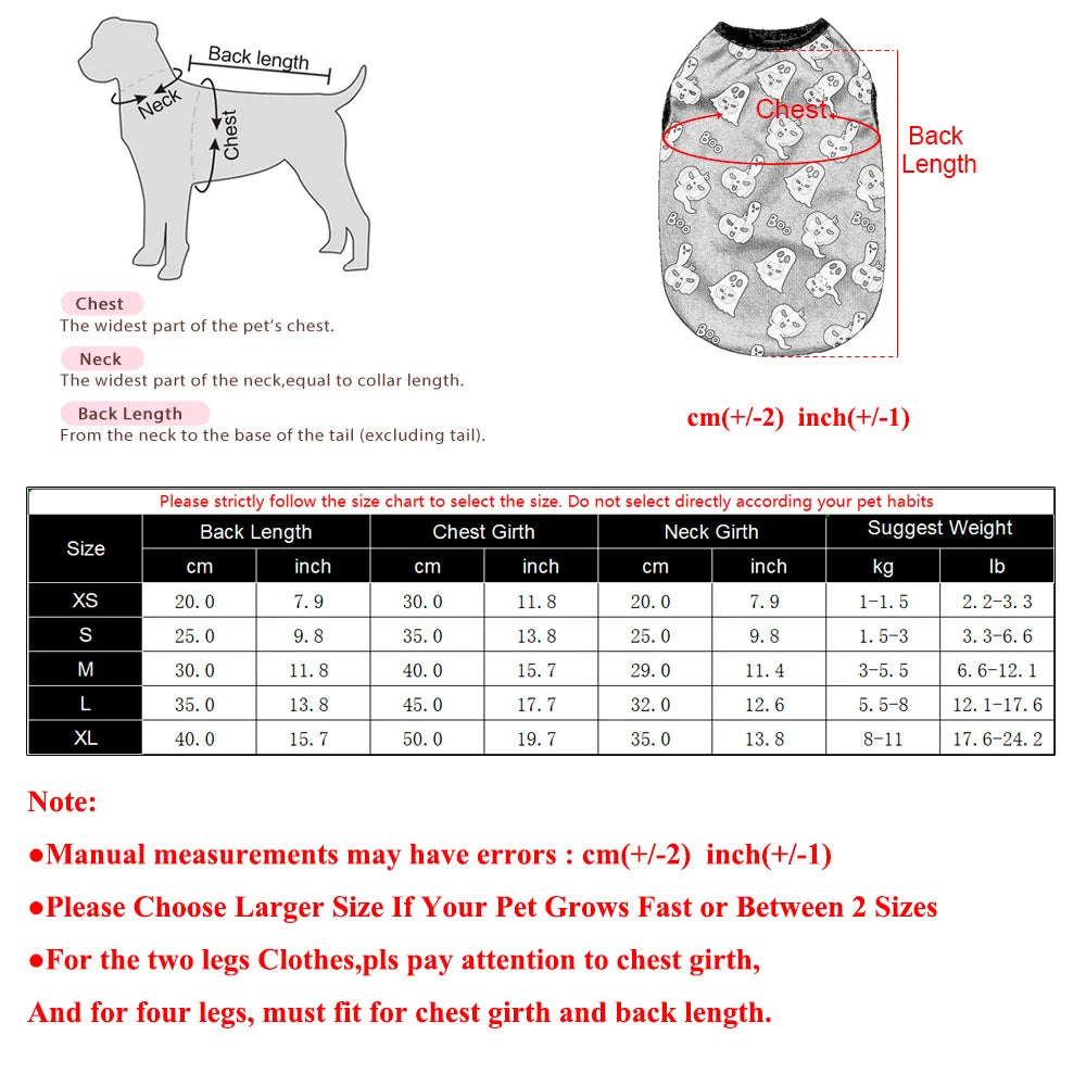 Pumpkin Print Pet Vest – Halloween Costume for Small & Medium Dogs & Cats, XS–XL