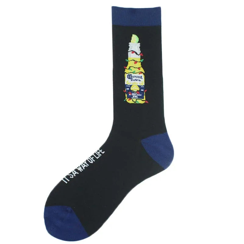 Happy Colorful Funny Socks Men Skateboard Shark Dinosaur Astronaut Planet Divertidos Hip Hop Sokken Harajuku Unisex Crew Socks
