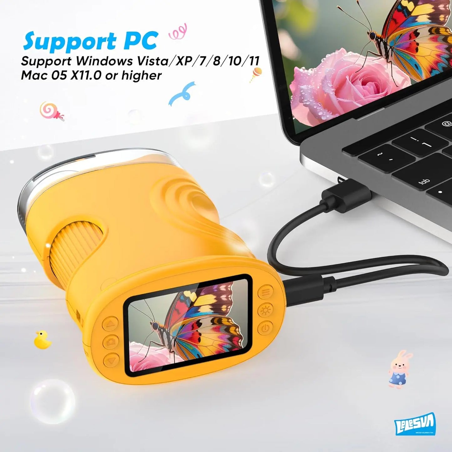 1000X Pocket Microscope for Kids with 4K 2.0" Screen Digital Handheld Rechargeable Portable Science Toy STEM Educational Gift