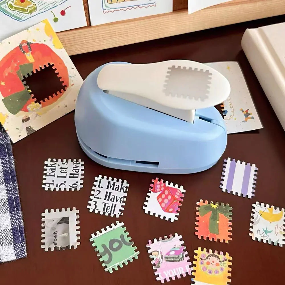 One-piece stamp embossing tool, stamp journal hole punch, creative handmade embossing tool, journal material collection tool.