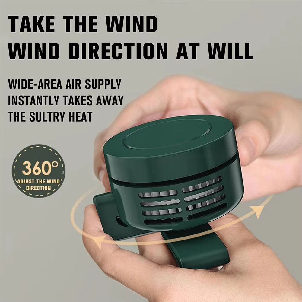 Mini Waist Clip Fan USB Rechargable Summer Cooling Fan Hanging Waist Neck Fan Portable Silent For Outdoor Camping Fishing 2026