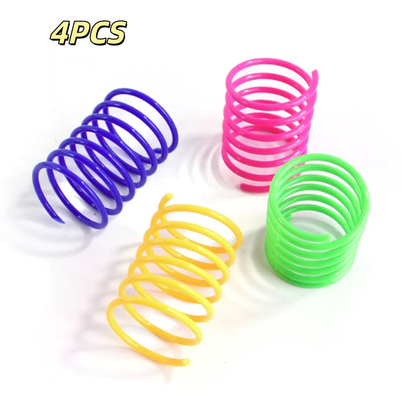 Colorful Plastic Spring Cat Toy Jumping Interactive Pet Supplies Scratch-Resistant Bite-Resistant for Cats