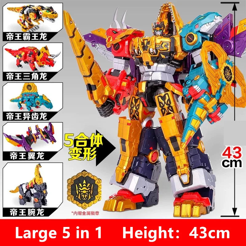 New Miniforce 8 Super Dinoid Transform Combined Mecha Robot Action Figures Toys Mini Force Rex Battle King Deformation Model Toy